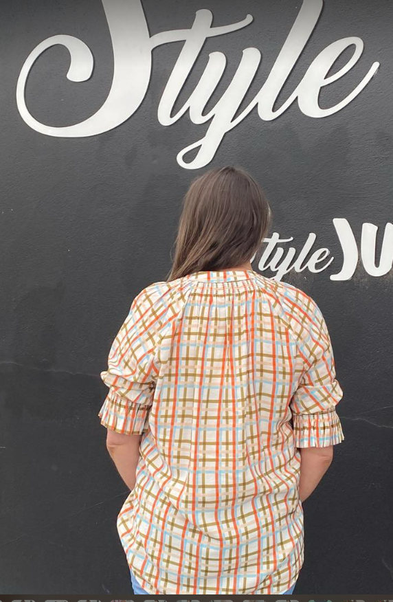 PingPong - Window Shirt | Olive/Orange/White