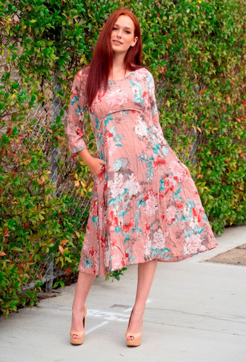 Willow Tree - Floral Dress | Dusty Pink
