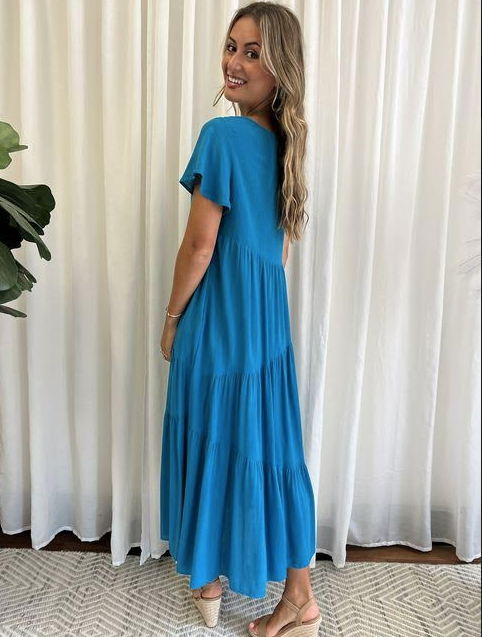 Grace & Co - Tiered Dress | Blue