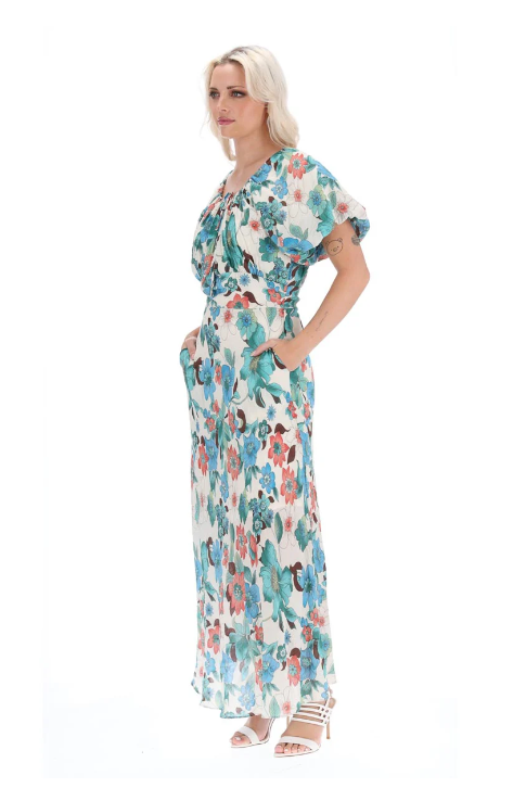 Augustine | Estella Maxi Dress - Teal Floral