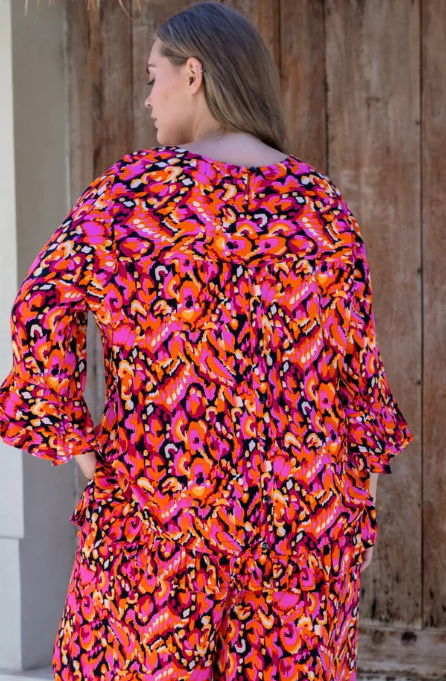 Bee Maddison | Felicity Top - Orange/Black Multi