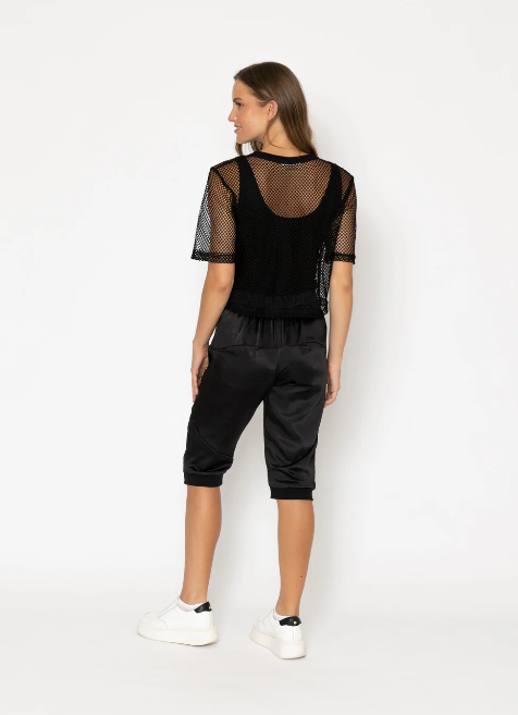 TwoByTwo | Essentials  Arrow Mesh Top - Black