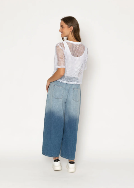 TwoByTwo | Essentials  Arrow Mesh Top - White