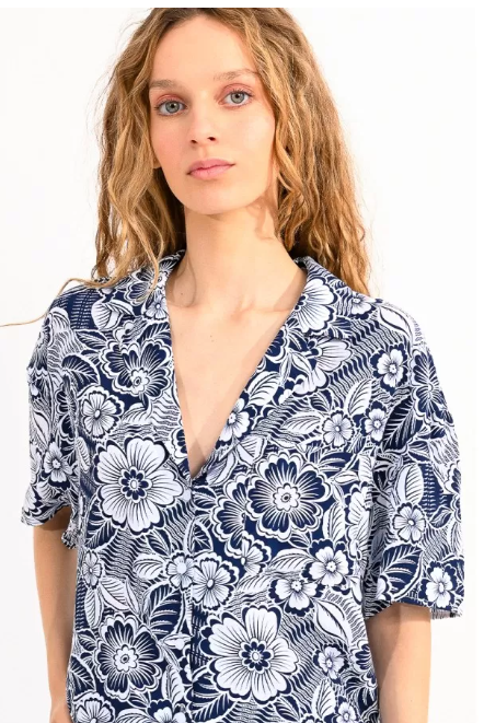 LILI SIDONIO | Floral printed shirt - Navy Florida
