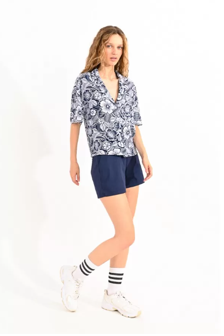 LILI SIDONIO | Floral printed shirt - Navy Florida