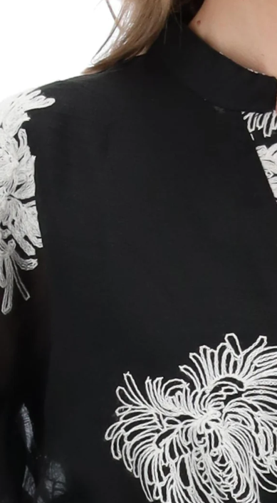 AMAYA | Sally Shirt Dress Black Embroidered