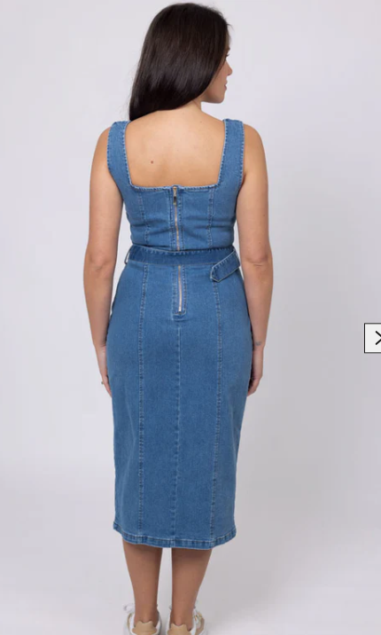 Augustine Honey Denim - MANDY DENIM MIDI DRESS