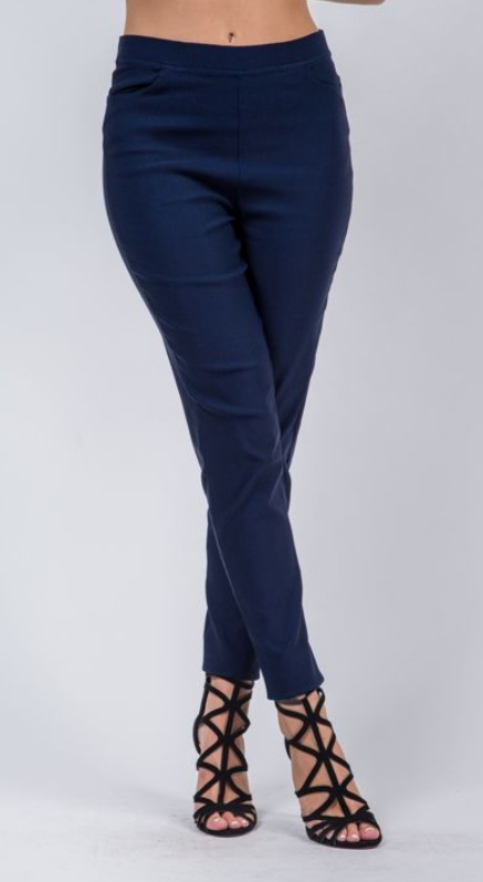 QQ Fashion | Navy full length stretch pant