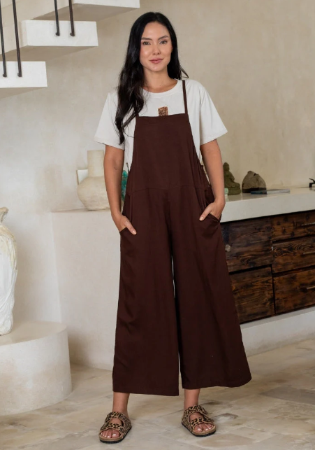 Freez | Rayon Overall - Chocolate