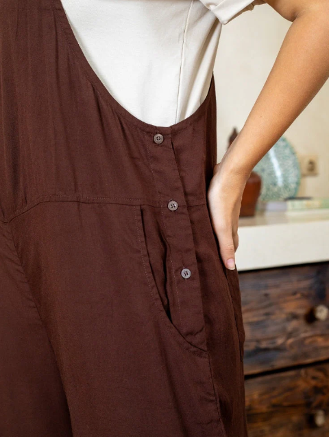 FREEZ - Apron Dress | Chocolate
