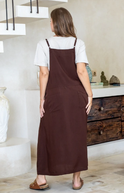 FREEZ - Apron Dress | Chocolate