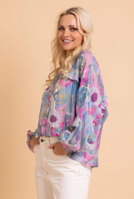 Augustine | Ellen Blouse - Blue Floral