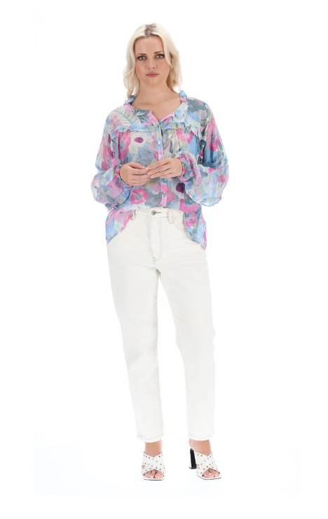 Augustine | Ellen Blouse - Blue Floral