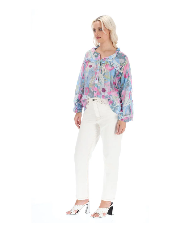 Augustine | Ellen Blouse - Blue Floral