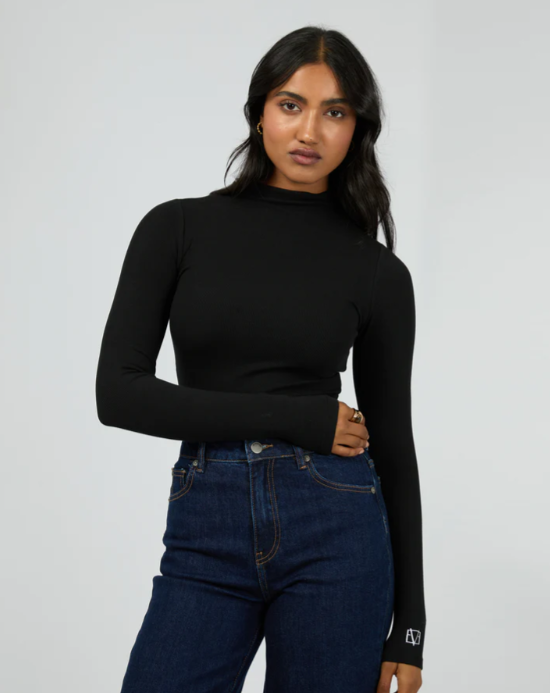allabouteve | Icon Mock Neck L/S Top Black