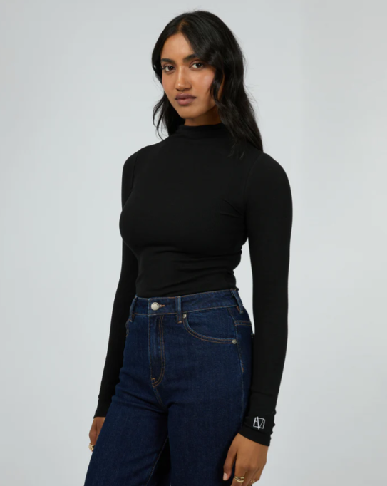 allabouteve | Icon Mock Neck L/S Top Black