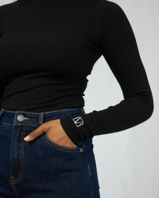 allabouteve | Icon Mock Neck L/S Top Black