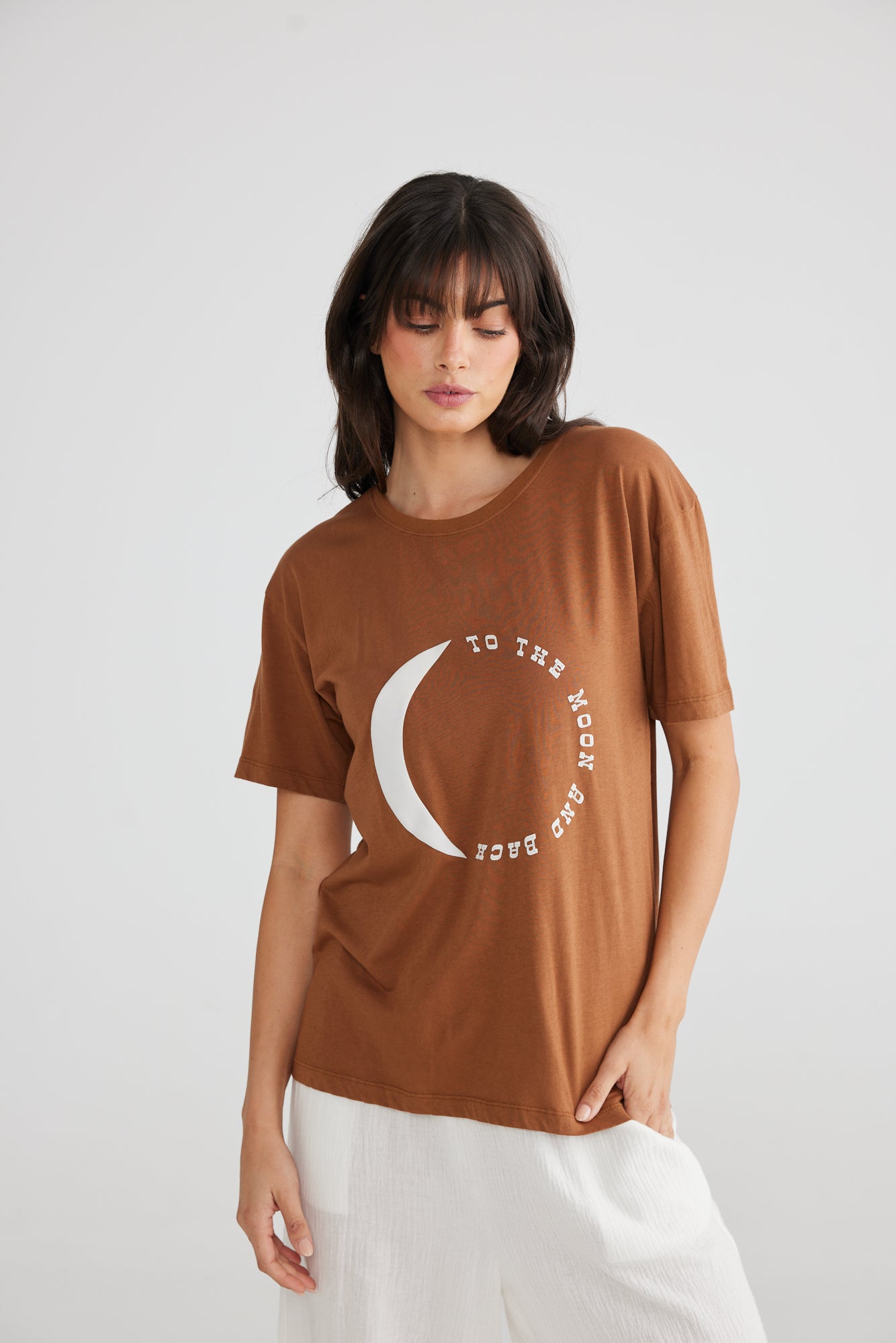 Talisman Moon And Back Relaxed Tee - Caramel