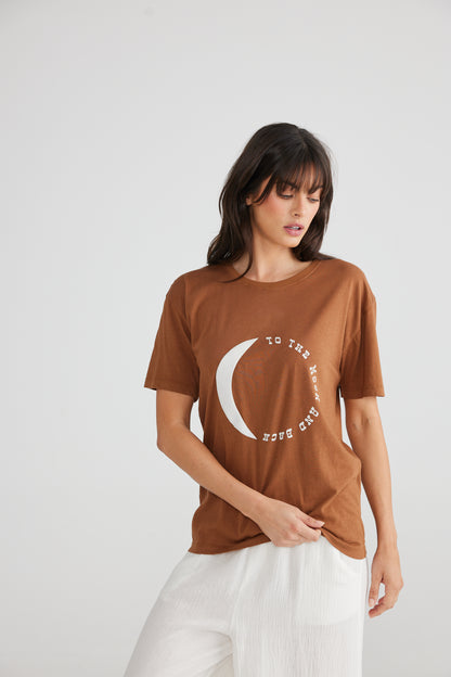 Talisman Moon And Back Relaxed Tee - Caramel