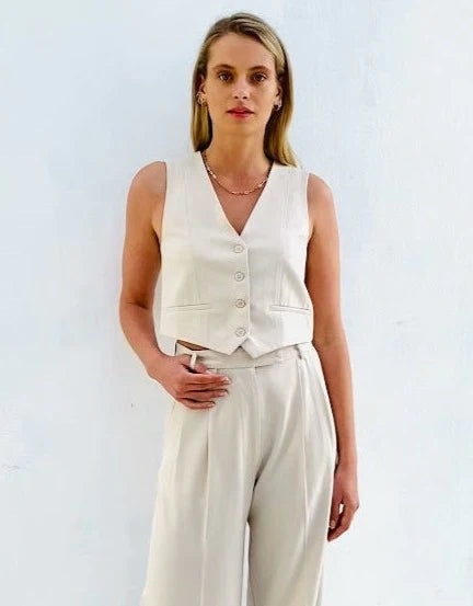 Spicy Sugar - Cropped Vest | Cream