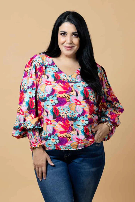 Charlo | Tamara V Neck Top Floral