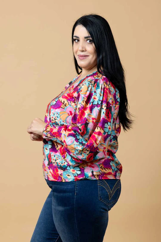 Charlo | Tamara V Neck Top Floral