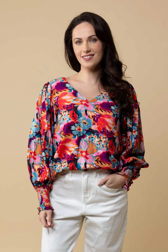 Charlo | Tamara V Neck Top Floral