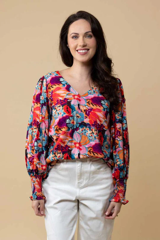 Charlo | Tamara V Neck Top Floral