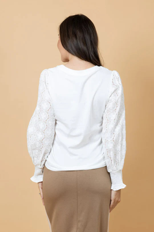 Charlo | Tommy Embroidered Top - White