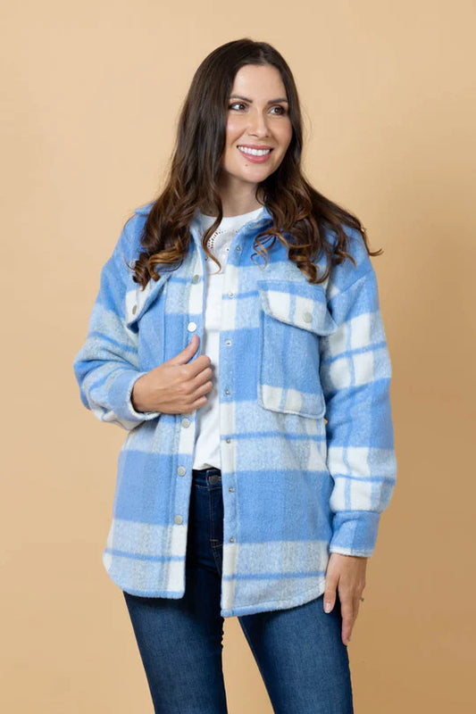 Charlo | Vine Shacket - Blue/White