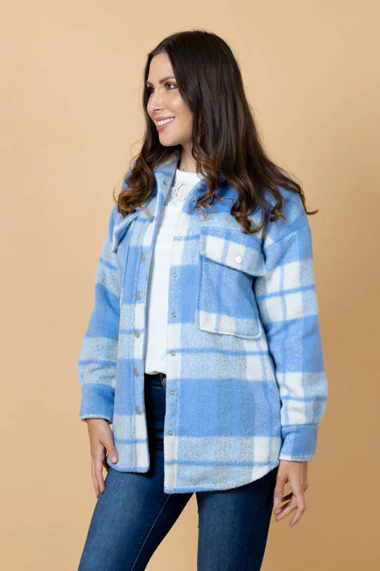 Charlo | Vine Shacket - Blue/White