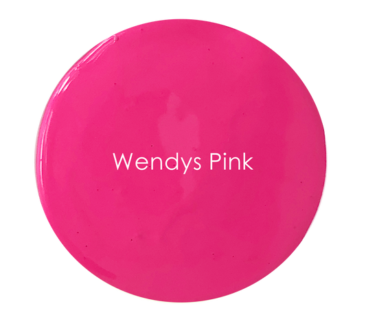 Wendy’s Pink chalk paint swatch – bold 80’s hot pink
