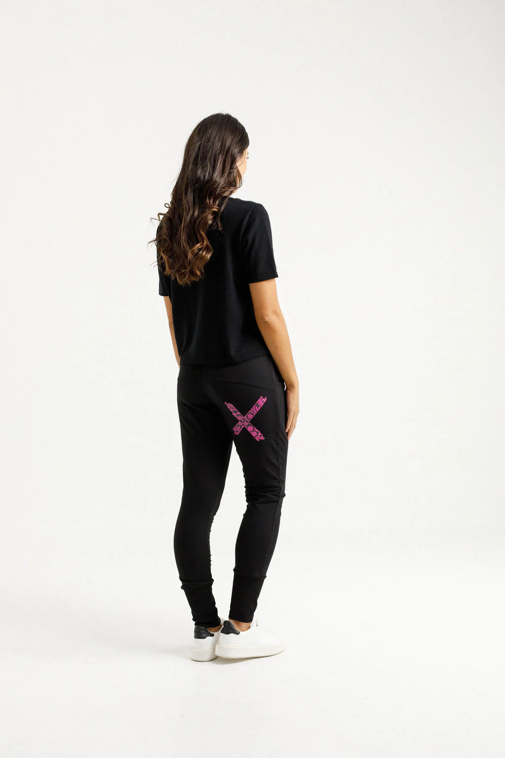 Homelee | Apartment Pants - Winter Weight - Black with Orchid Damask X