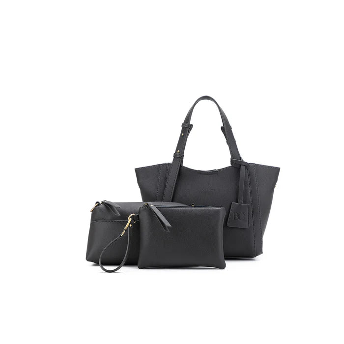 Black Caviar | Mini Lauren Grey 3 Piece Compartment Handbag