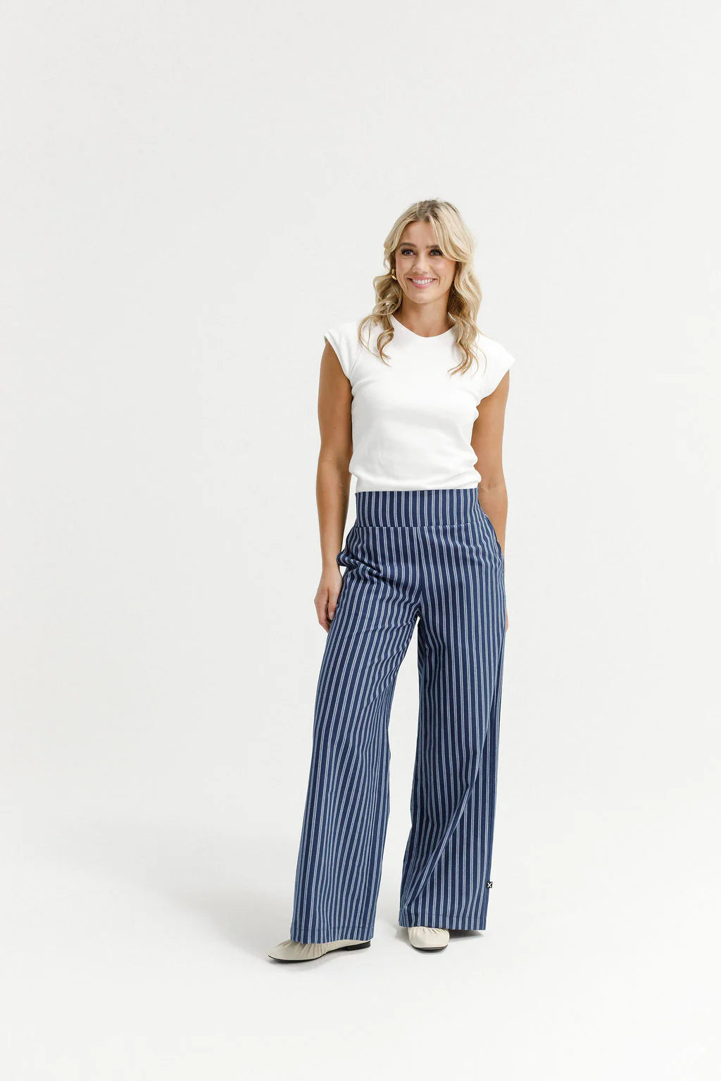 Homelee Sawyer Pants - Navy Stripes