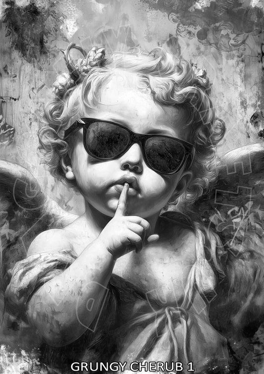 Grungy Cherub 1 - Rice Paper