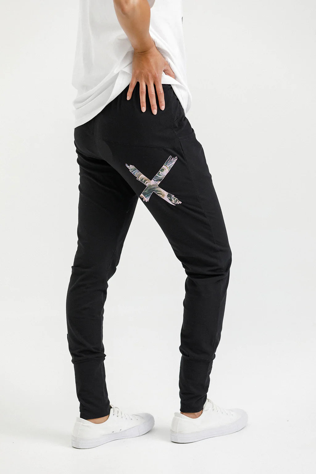 Homelee - Apartment Pants | Black with Swirl Print X