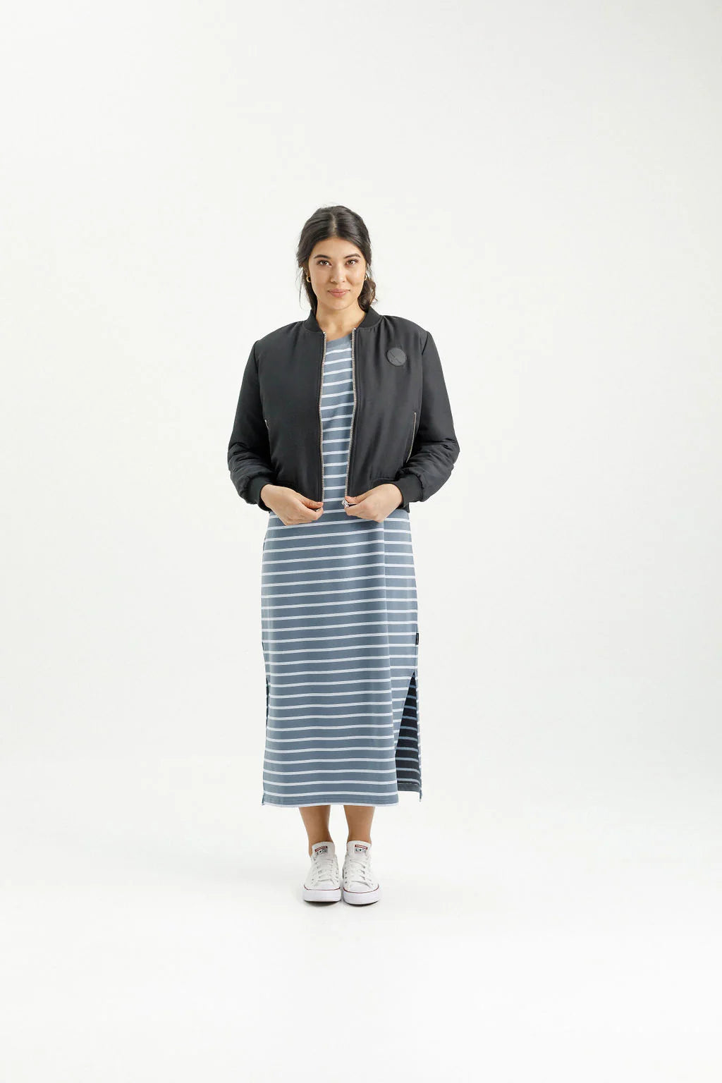 Homelee | Posy Dress - Stormy Stripe