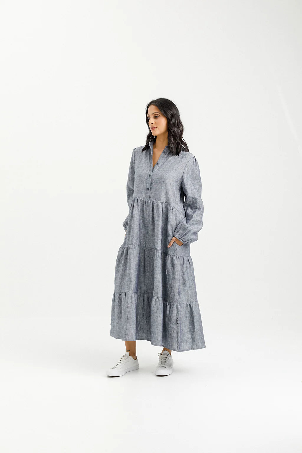 Homelee | Long Sleeve Khloe Dress - Grey