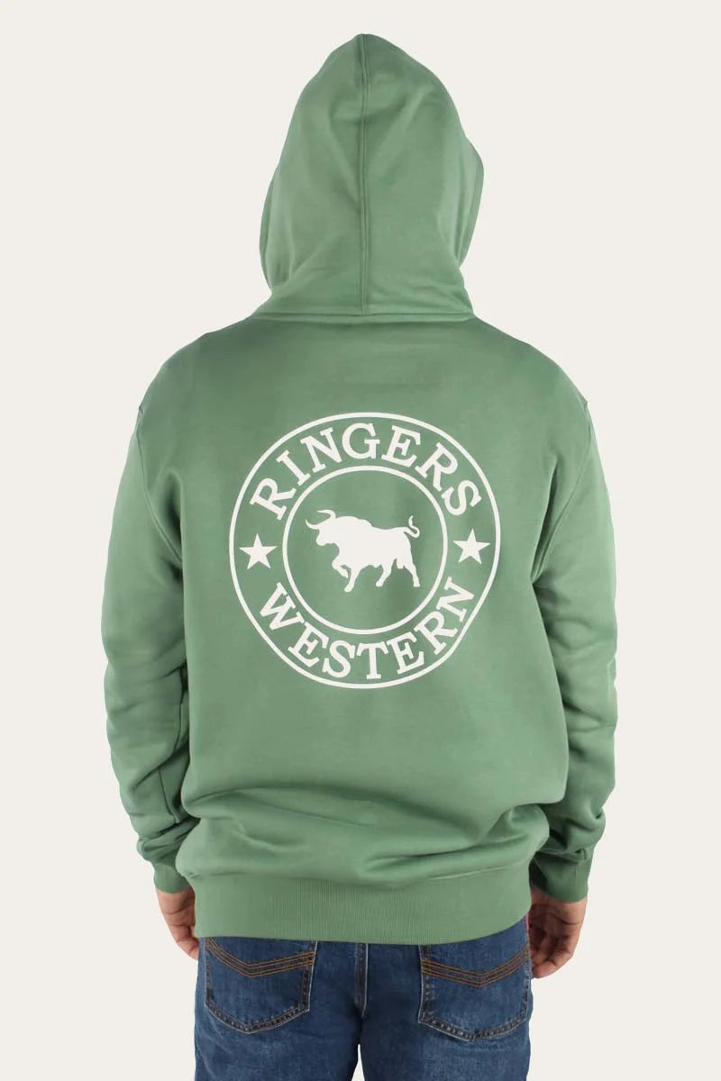 Ringers Western - Signature Bulls Mens Pullover Hoodie | Cactus Green
