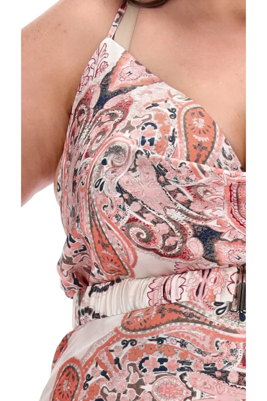 Stella Royal - Mya Midi Dress | Peach Paisley