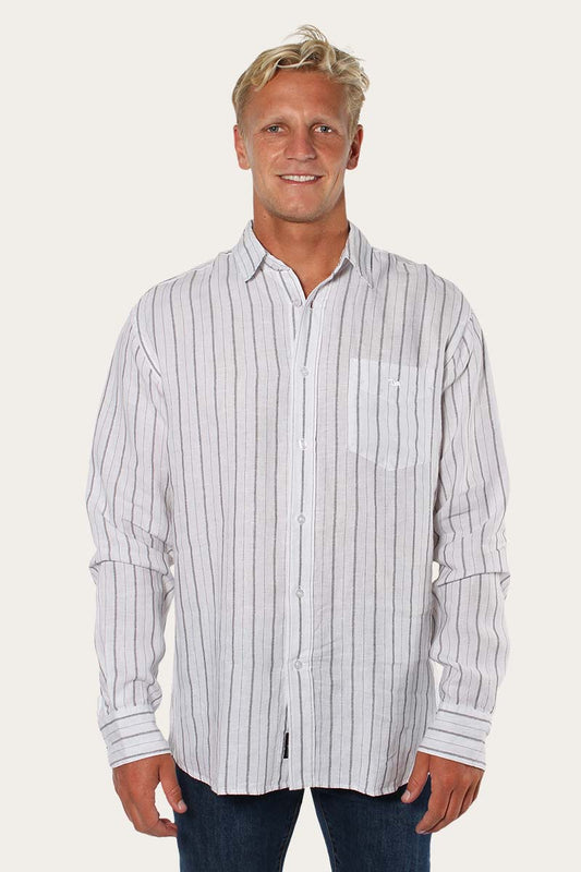 Ringers Western | GLENMORGAN MENS RELAXED LINEN DRESS SHIRT - COUNTRY STRIPE