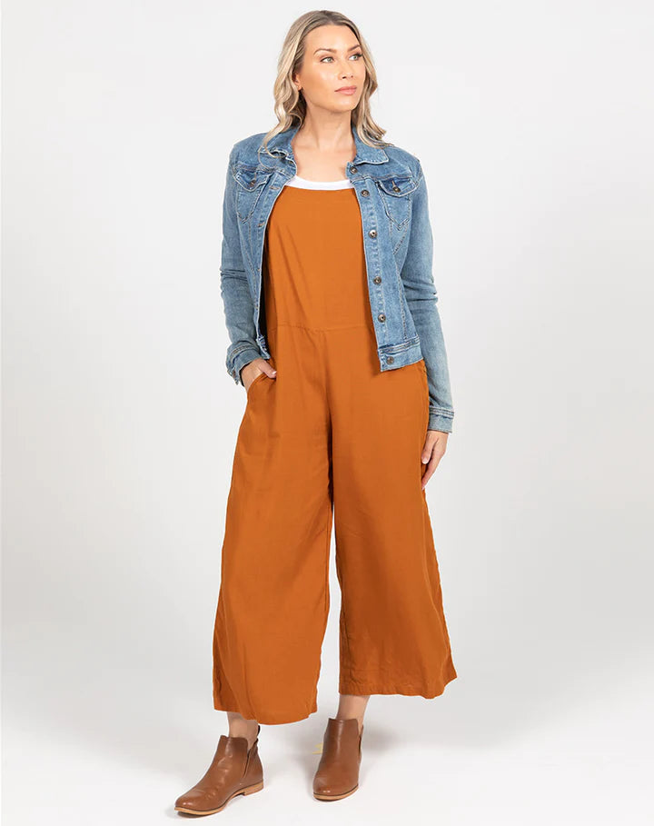 Rayon Overalls Tan