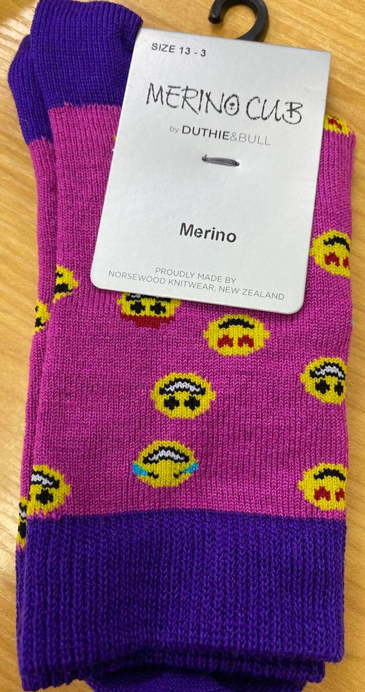 Merino Cub - Kids Smile Sock | Purple