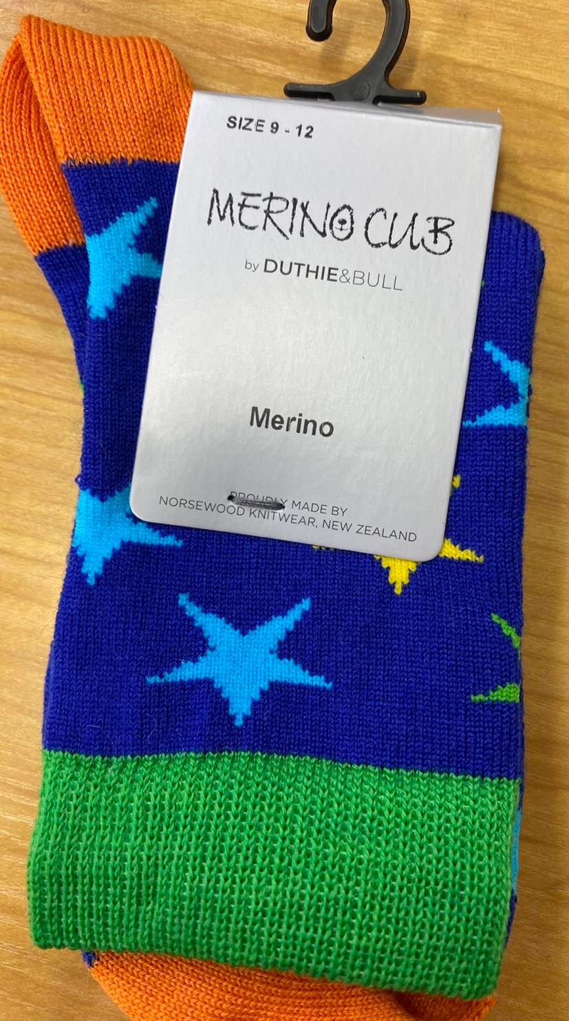 Merino Cub - Kids Star Sock | Blue