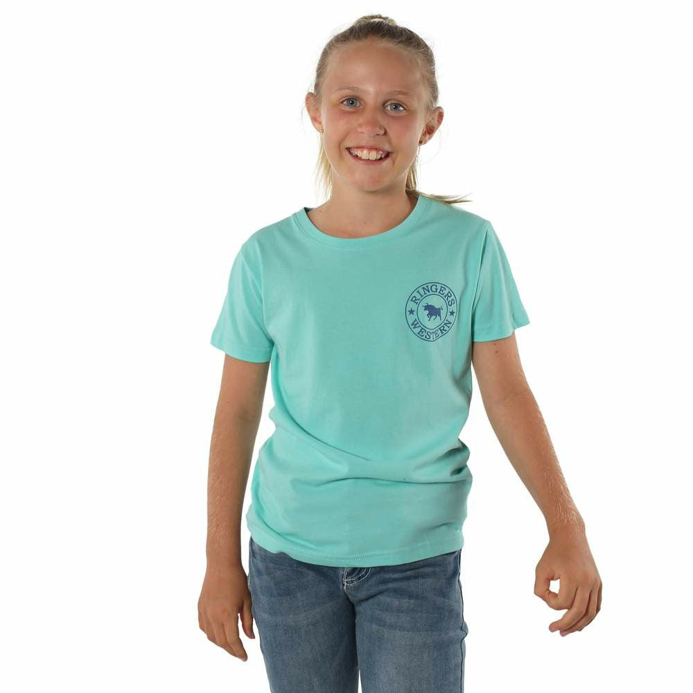 Ringers Western - Signature Bull Kids Classic T-Shirt - Sea Glass with Oceania Print