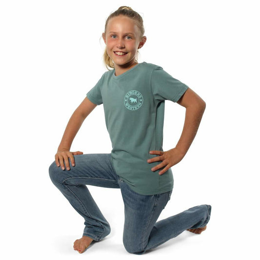 Ringers Western - Signature Bull Kids Classic T-Shirt Sea Green with Sea Glass Print