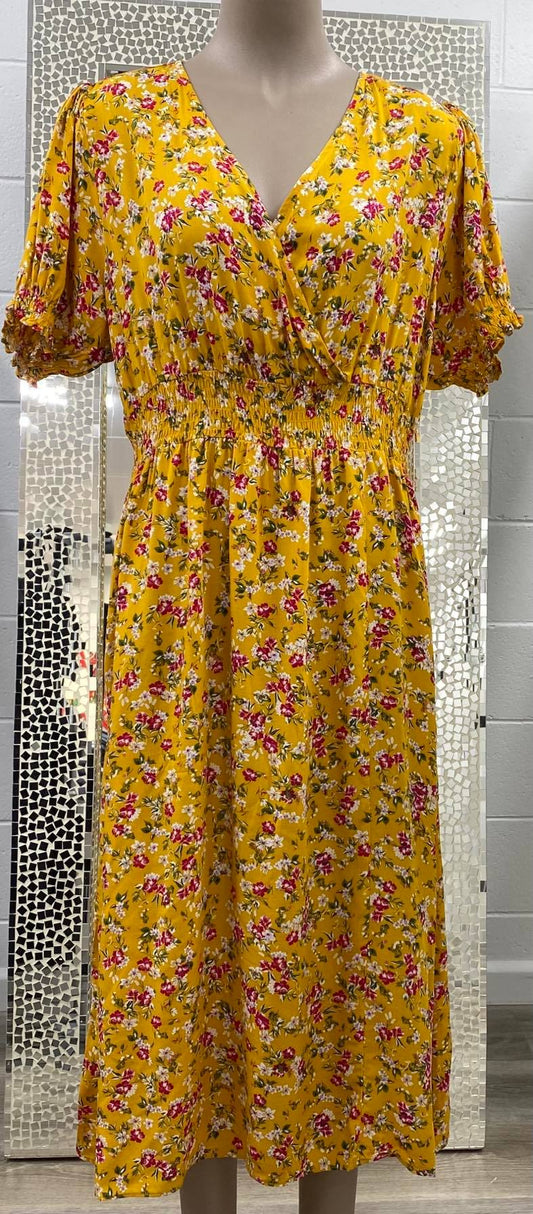 Cordelia St - Shirred Waist Dress - Daffodil