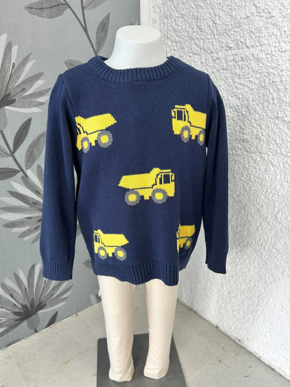 Korango Knit Sweater - Truck Design - Navy