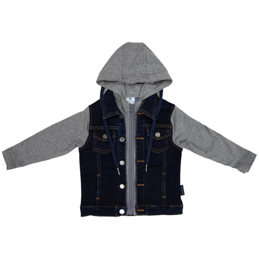 Korango | Lined Denim Knit Jacket Dark Denim